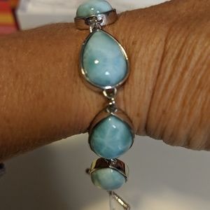 Gem Insider Jewelry - Larimar & Sterling silver bracelet Gem Insider Jewelry - Larimar & Sterling silver bracelet